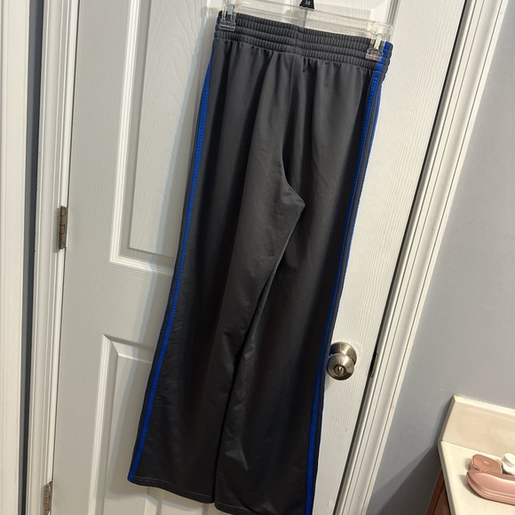 Adidas gray with blue stripes track pants - Picture 2 of 8